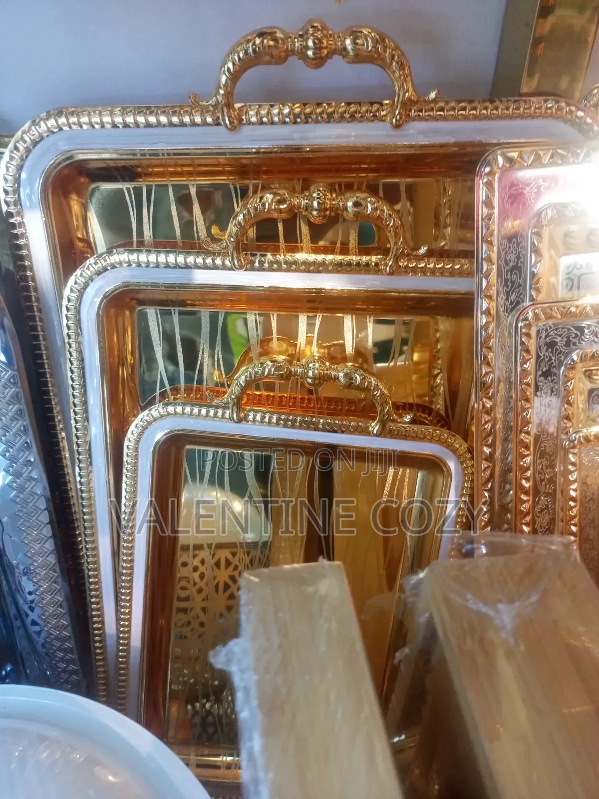 3set of Gold Tray