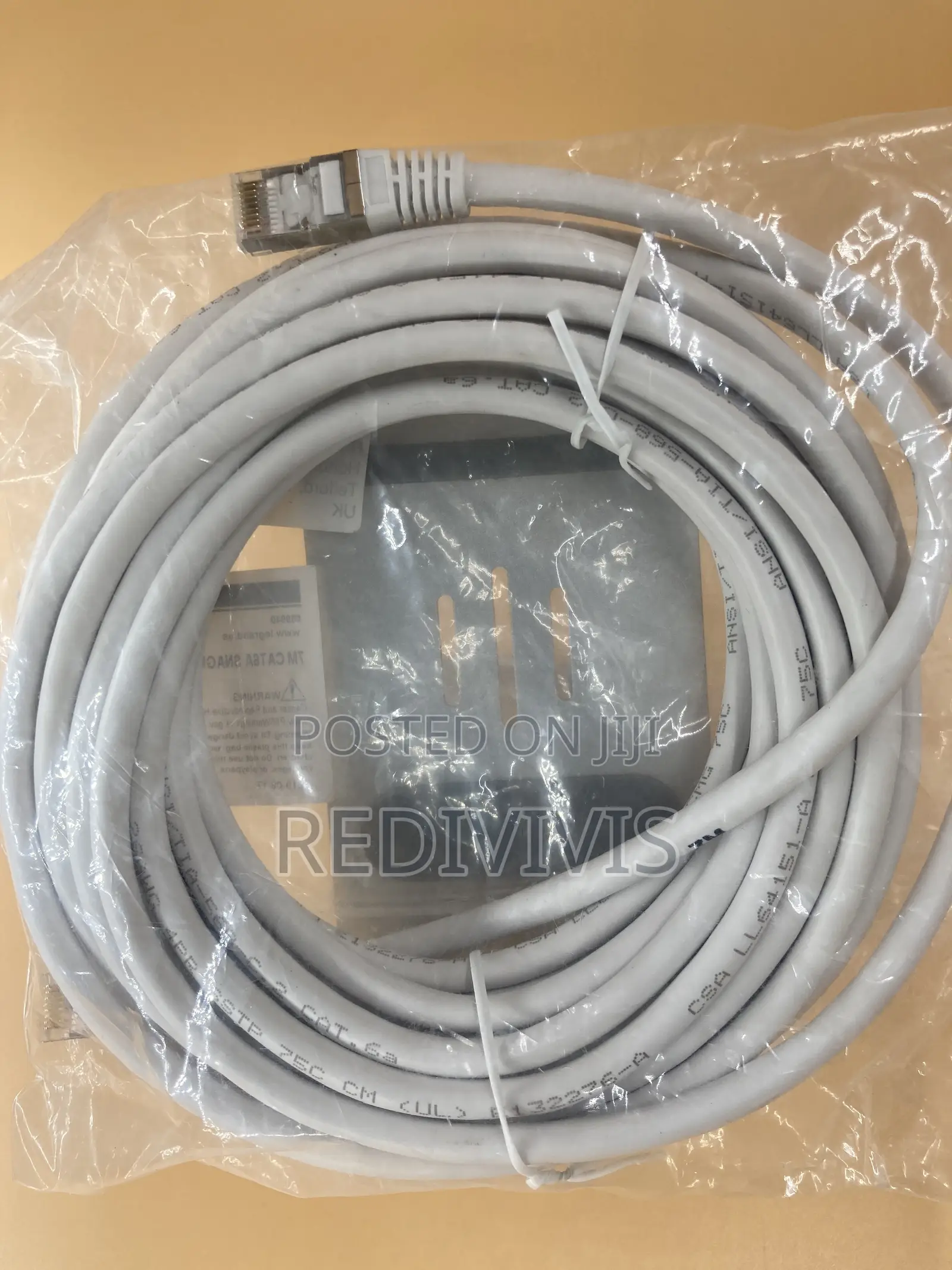 White Ethernet Patch 7m Cable With Rj45 Connectors