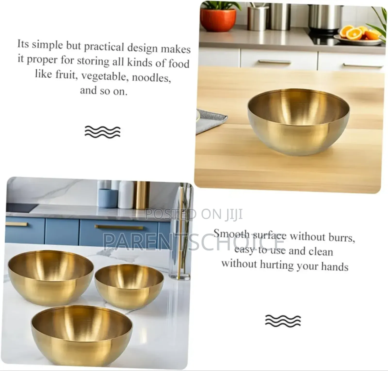 Gold Insulated Salad Baking Soup Bowl