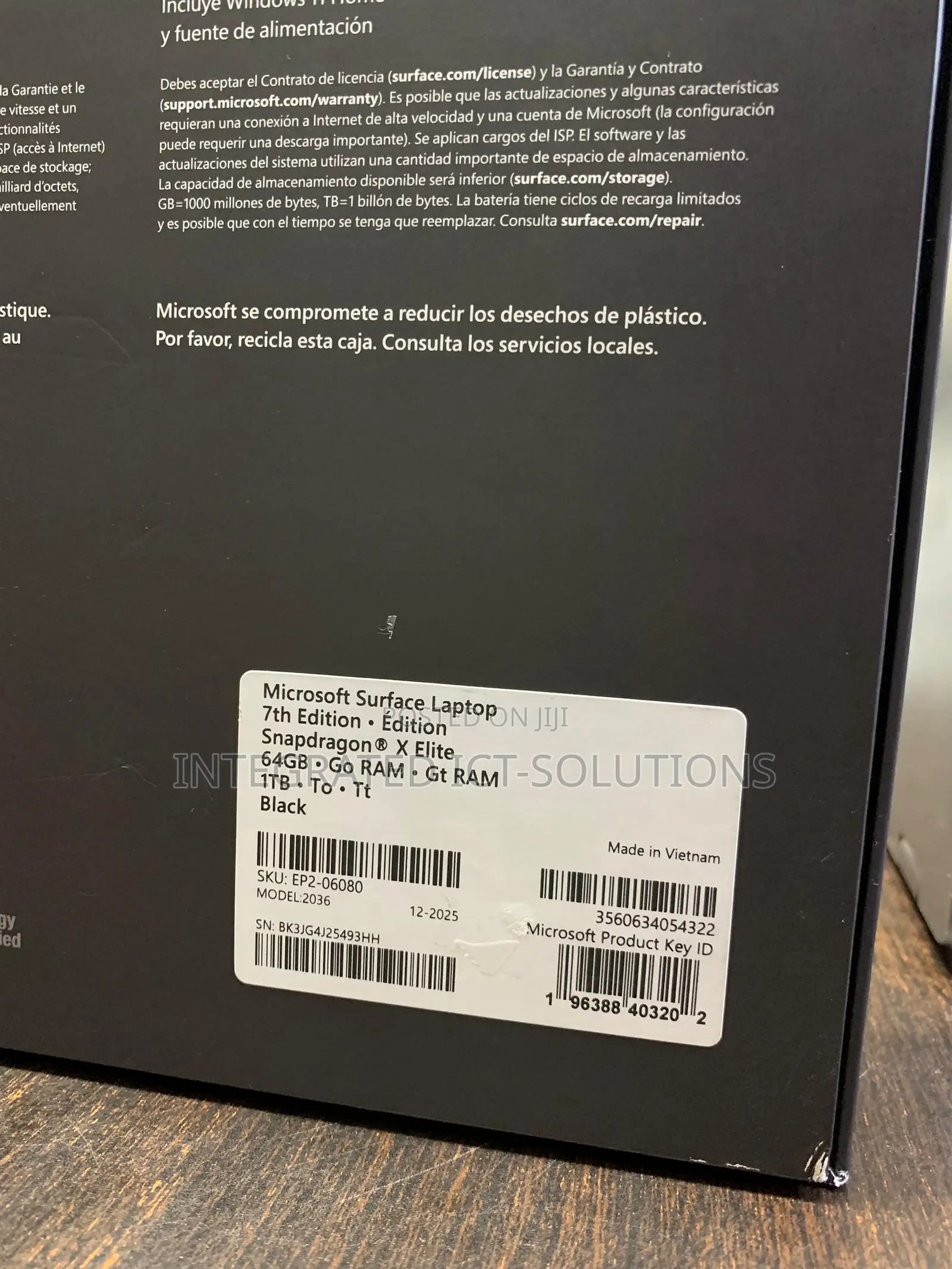 New Laptop Microsoft Surface Laptop 7 64GB Intel Core Ultra 7 SSD 1T