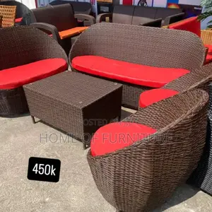 4 Rattan Chairs + Matching Center Table – Imported