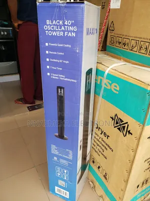 Maxi Black 40" Oscillating Tower Bladless Fan