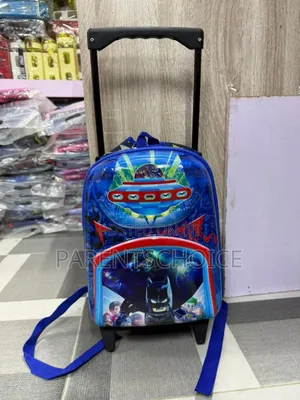 3d Embossed School Trolley Bag Large School Bag for Boy