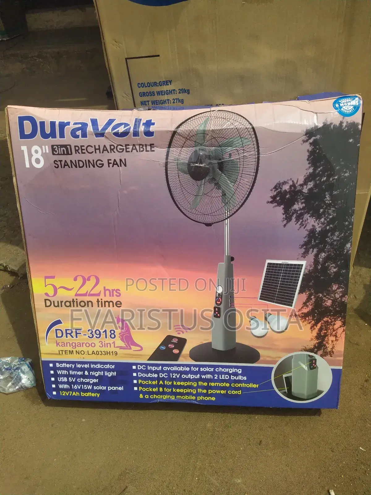 Duravolt Solar Reachagable Fan