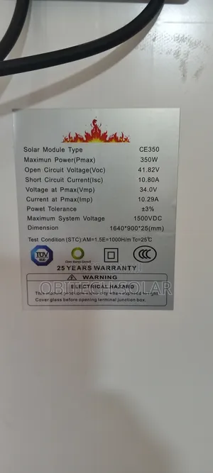 350watts 60cell Maximum Power Panel