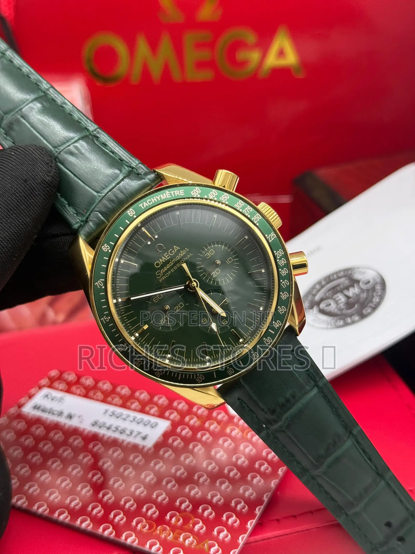 Omega Leather Chronograph Watch