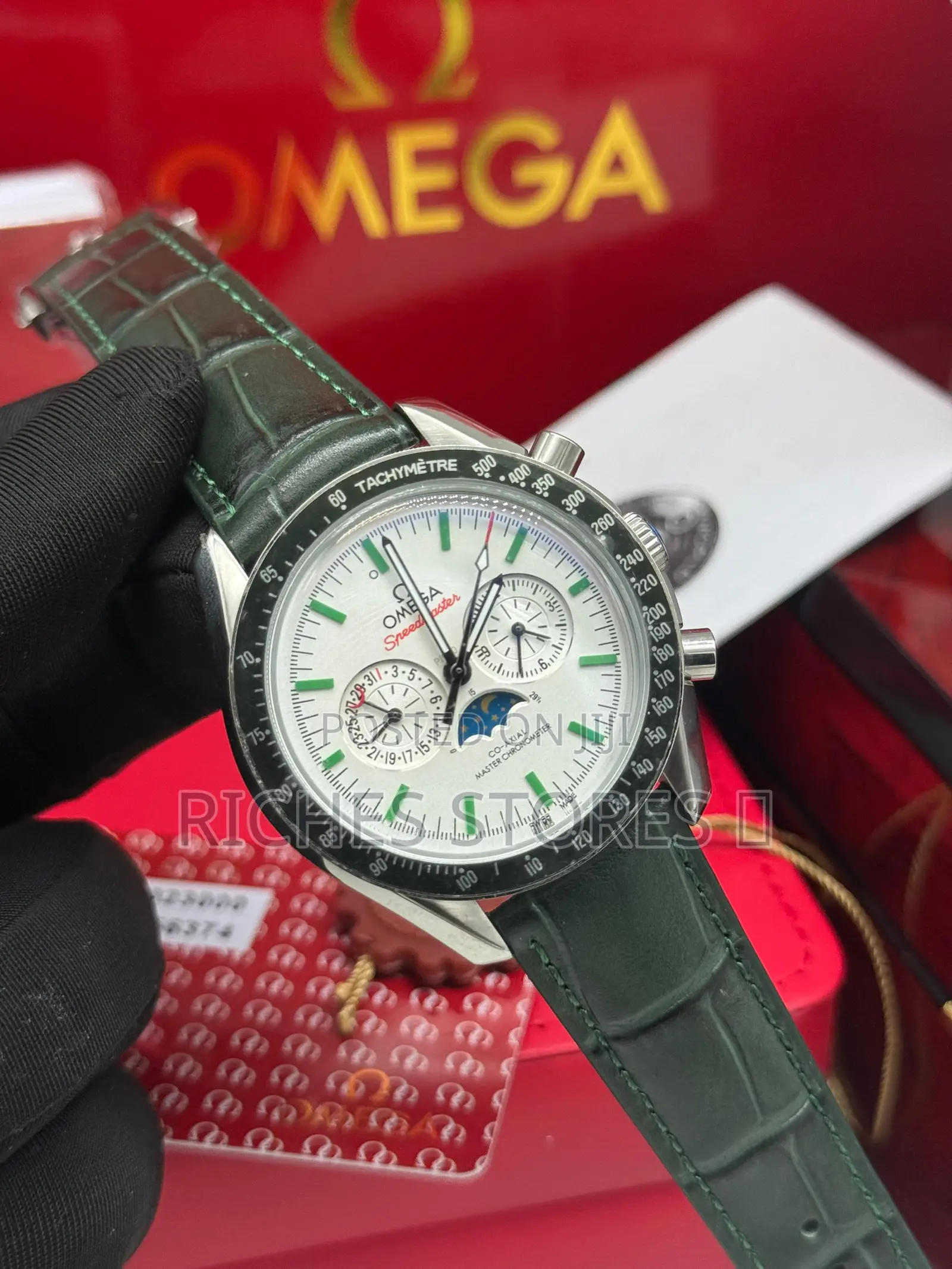 Omega Leather Chronograph Watch