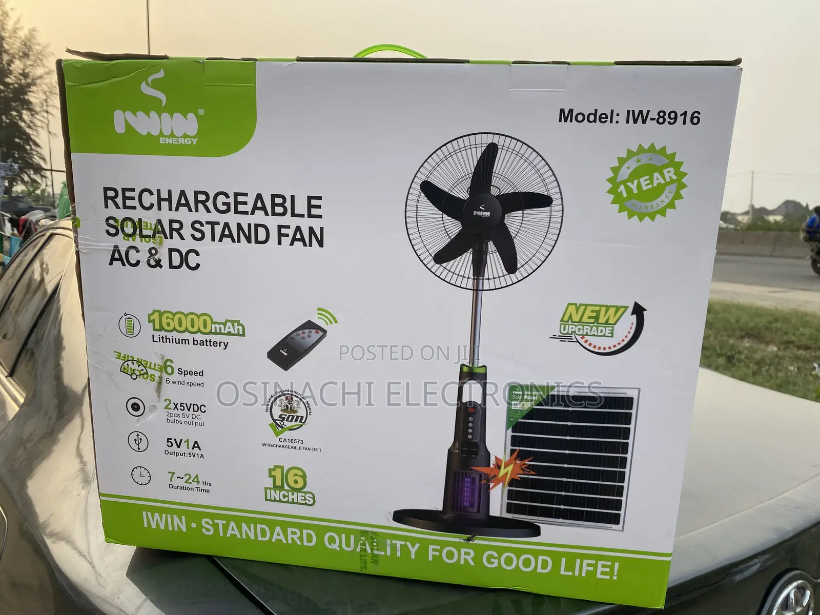 Rechargeable Solar Stand Fan Ac Dc