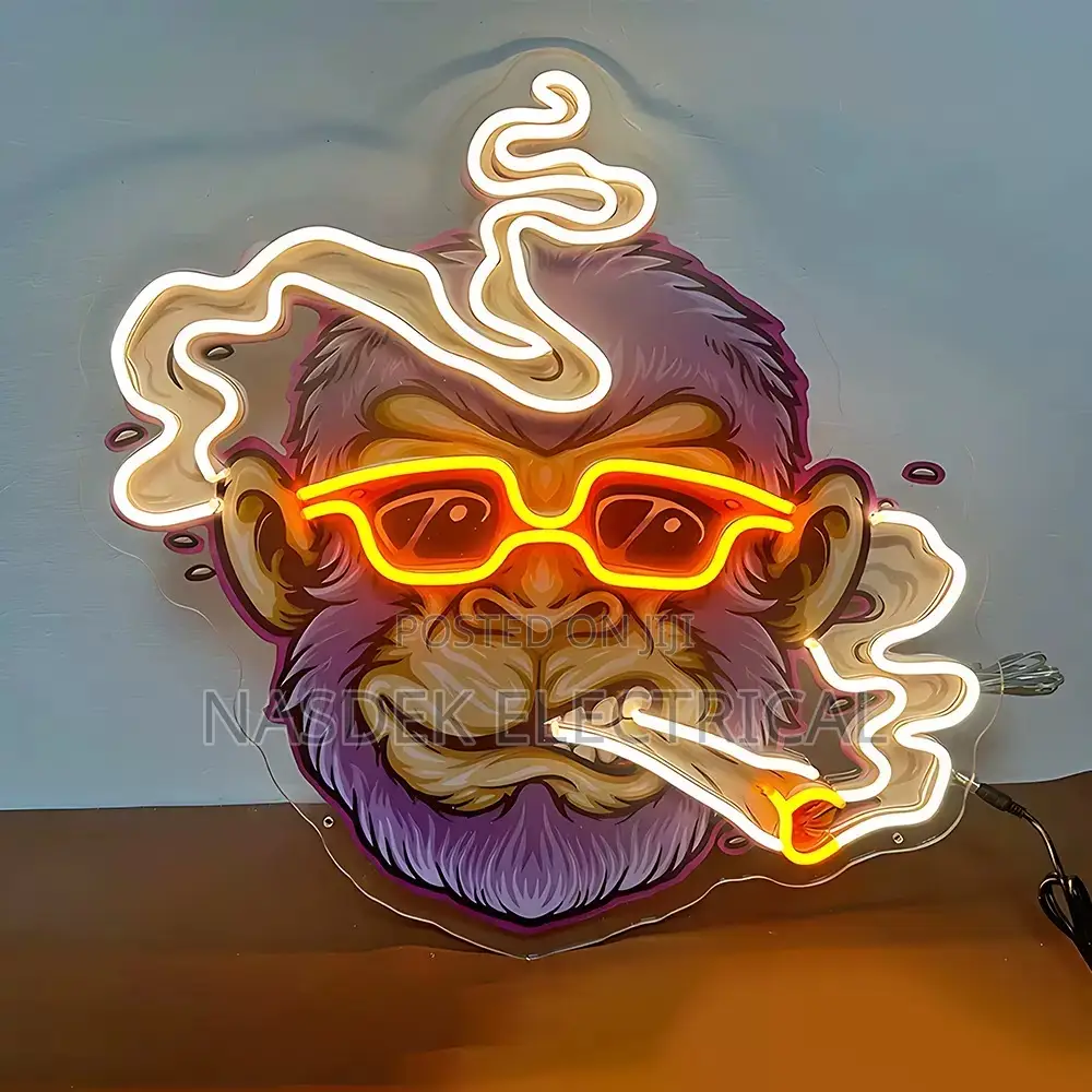 Smoking Monkey Neon Light Frame