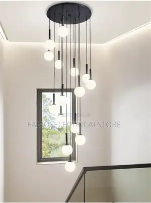 Elegant Minimalist Black Cascading Chandelier