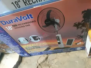 Duravolt 18-Inch 4in1 Rechargeable Solar Standing Fan