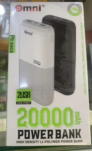Omni 20000mah Power Bank (2 Usb Output, 74w)