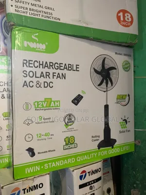 Ac/Dc I Win Rechargeable Solar Standing Fan, Without Panel