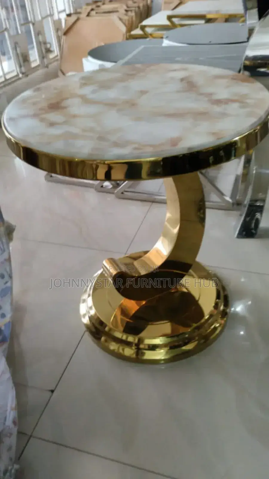 Gold Side Stool Table