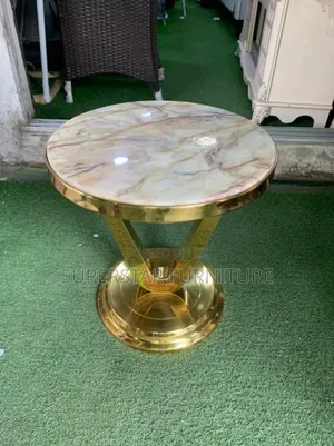 Marbel Top Gold Side Stool Table