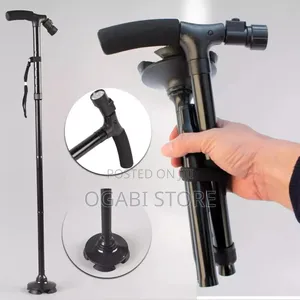 Adjustable Walking Stick With Led Light 4-Point Base