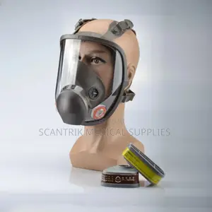 Heavy-Duty Full Face Chemical Respirator With Dual Cartridges