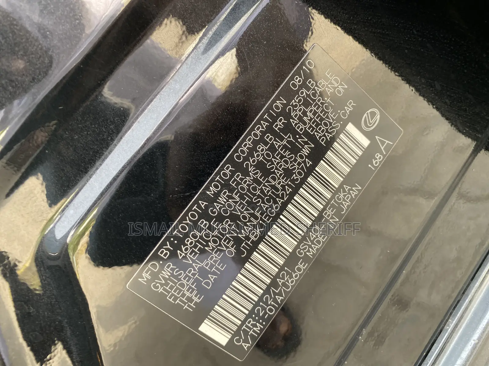 Lexus ES 350 2011 Black