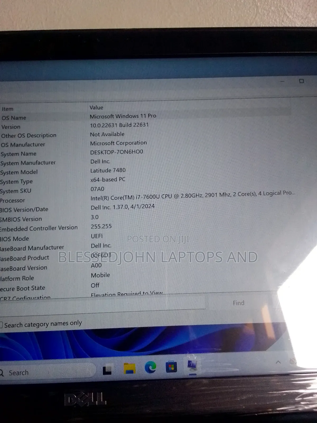 Laptop Dell Latitude 7480 8GB Intel Core i7 SSD 256GB