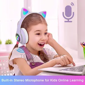 Wireless Cat Headset With RGB Light (Purple)