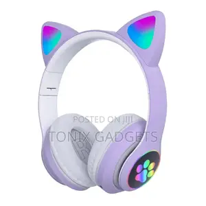 Wireless Cat Headset With RGB Light (Purple)