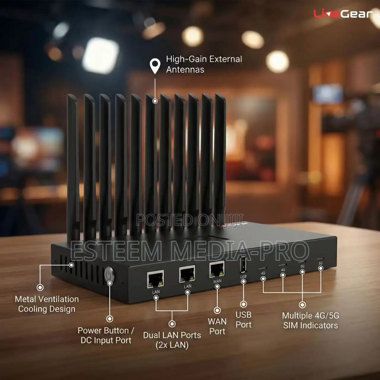 Livegear Multi-network 4g/5g Bonding Encoder With External Antenna