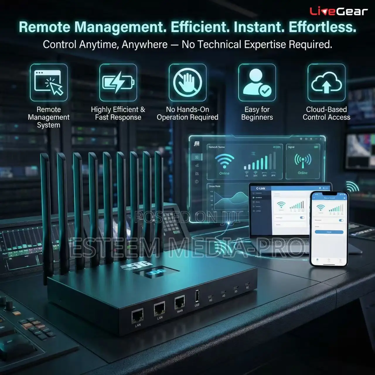 Livegear Multi-network 4g/5g Bonding Encoder With External Antenna