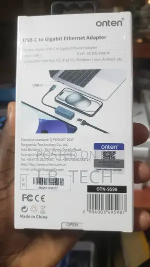 Onten USB-C to Gigabit Ethenet Adapter RJ45 1000m