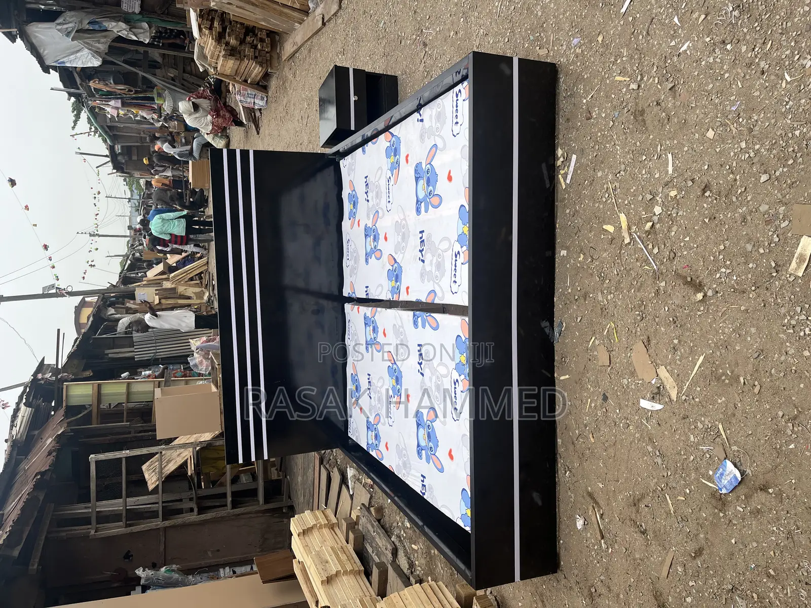 6 by 6 Bed Frame Black