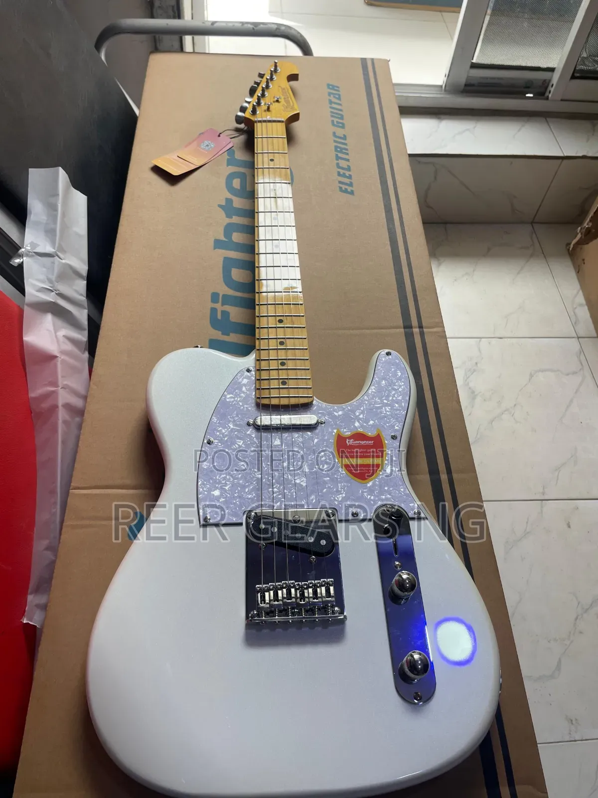 White Bullfighter Telecaster Electric Guitar