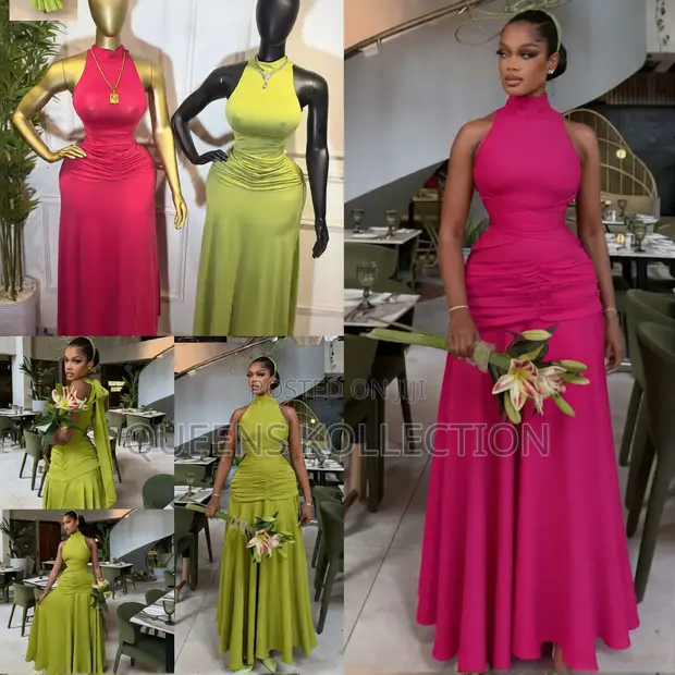 strapless open back dress A-Line Halter Backless Light Pink Chiffon Beach Wedding Dress TN253 US12 / Pink main image 0