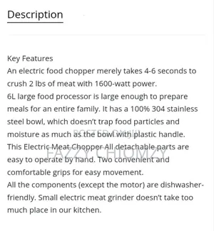 Raf 6liter Food Processor