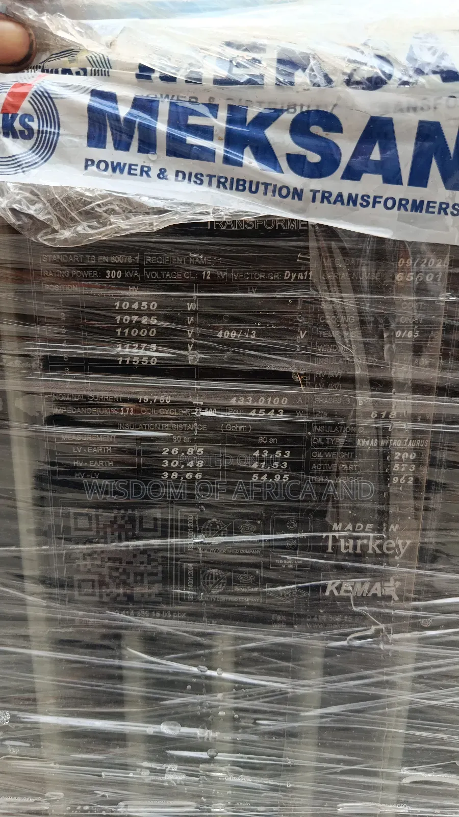Tranfromer System 300kva 33kv