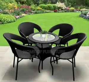 4 Luxury Rattan Chairs + Center Table – Imported