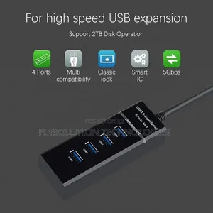 4 Port High Speed Usb Hub 3.0 Portable Mini Hub
