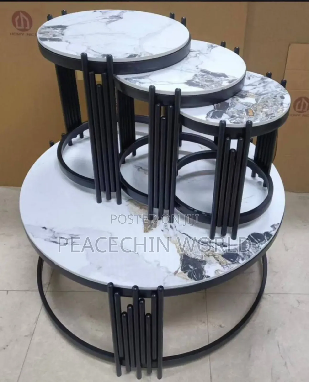 Marble Centre Centre Table and 3 Stools