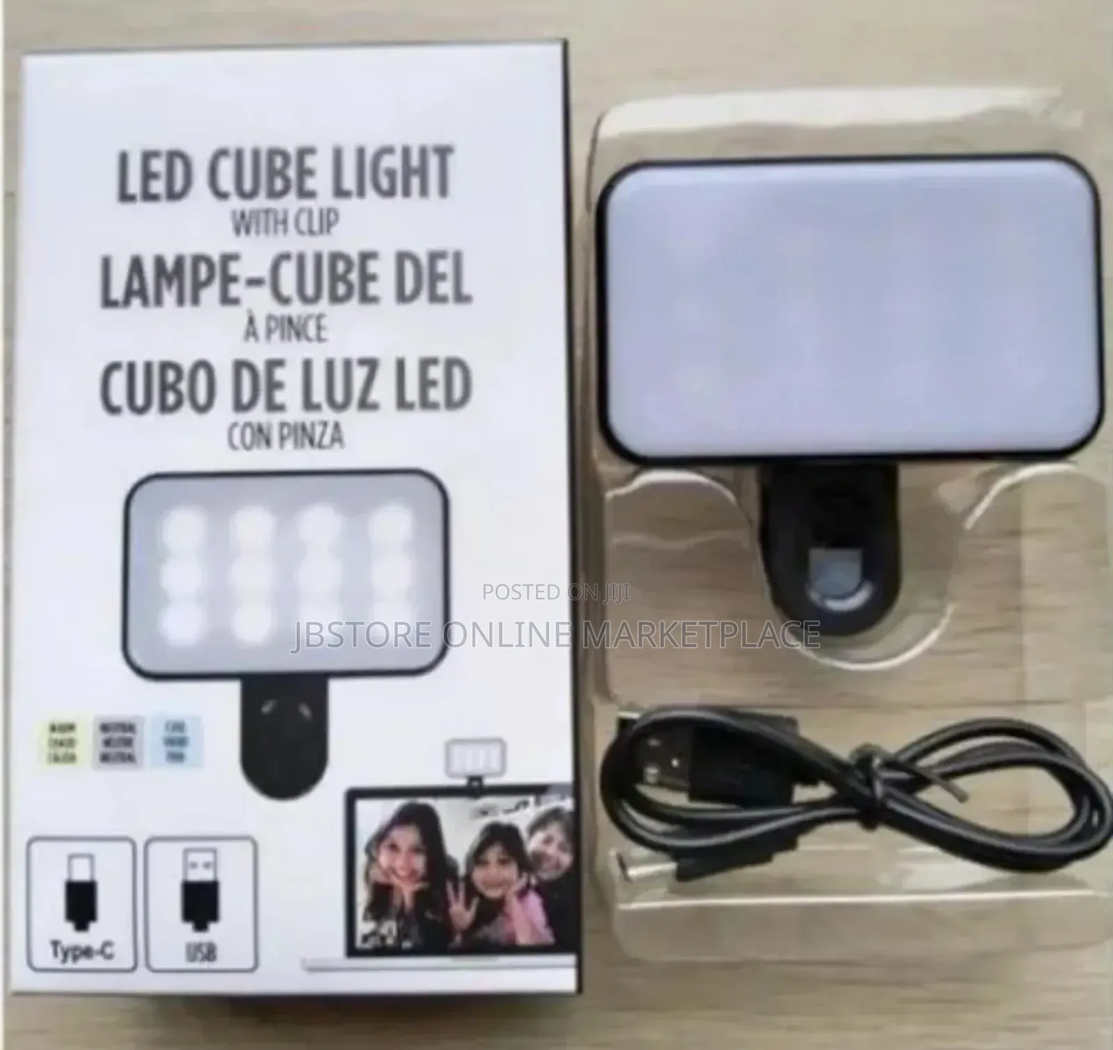 Led Cube Light With Clip For Mobile Phone