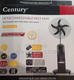 18” Century Rechargeable Mist Fan With Led Light