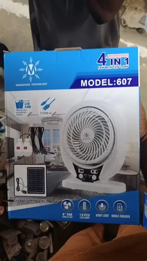 Rechargeable Table Fan With Solar Panel/Bulb