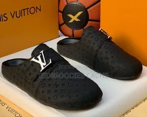 Lv Embossed Mules for Men