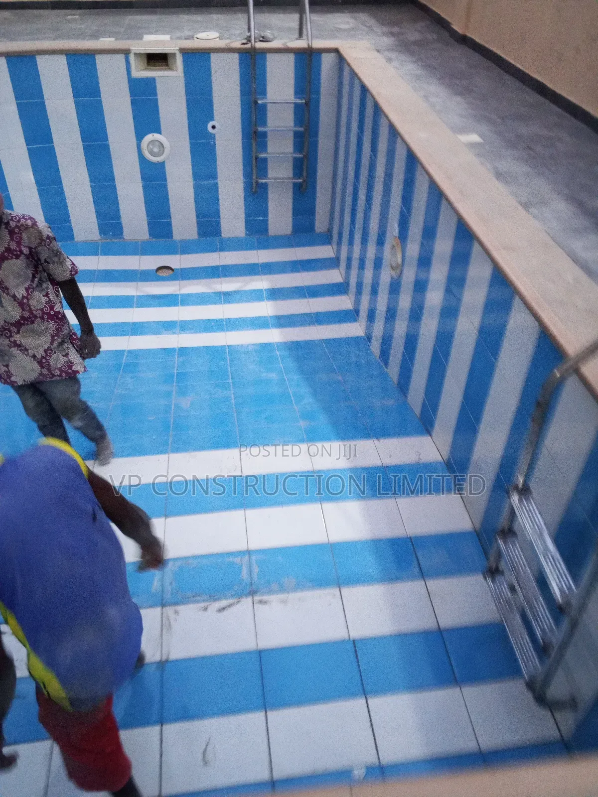 Blue and White Swimming Pool