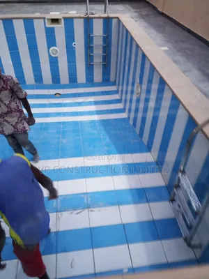 Blue and White Swimming Pool