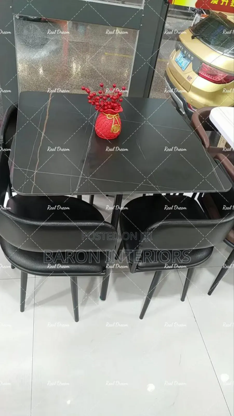 Black Dinning Set by 4 Is Available as Seen