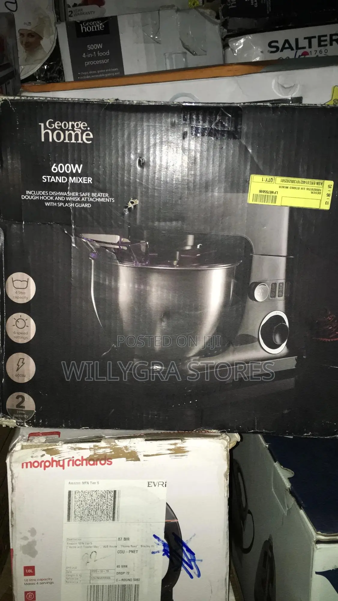 George Home 4 Litre Stand Mixer— Black