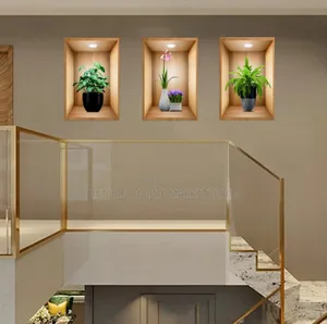 3 × 3d Wall Stickers, Vases, Wall Stickers for Living Room, Bedroom