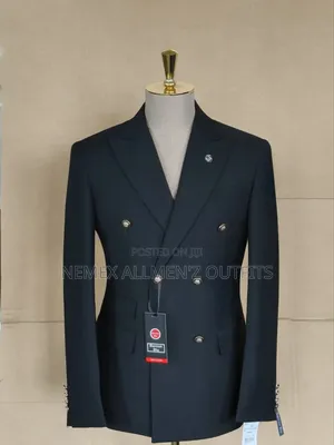 Double Breasted Black Suit