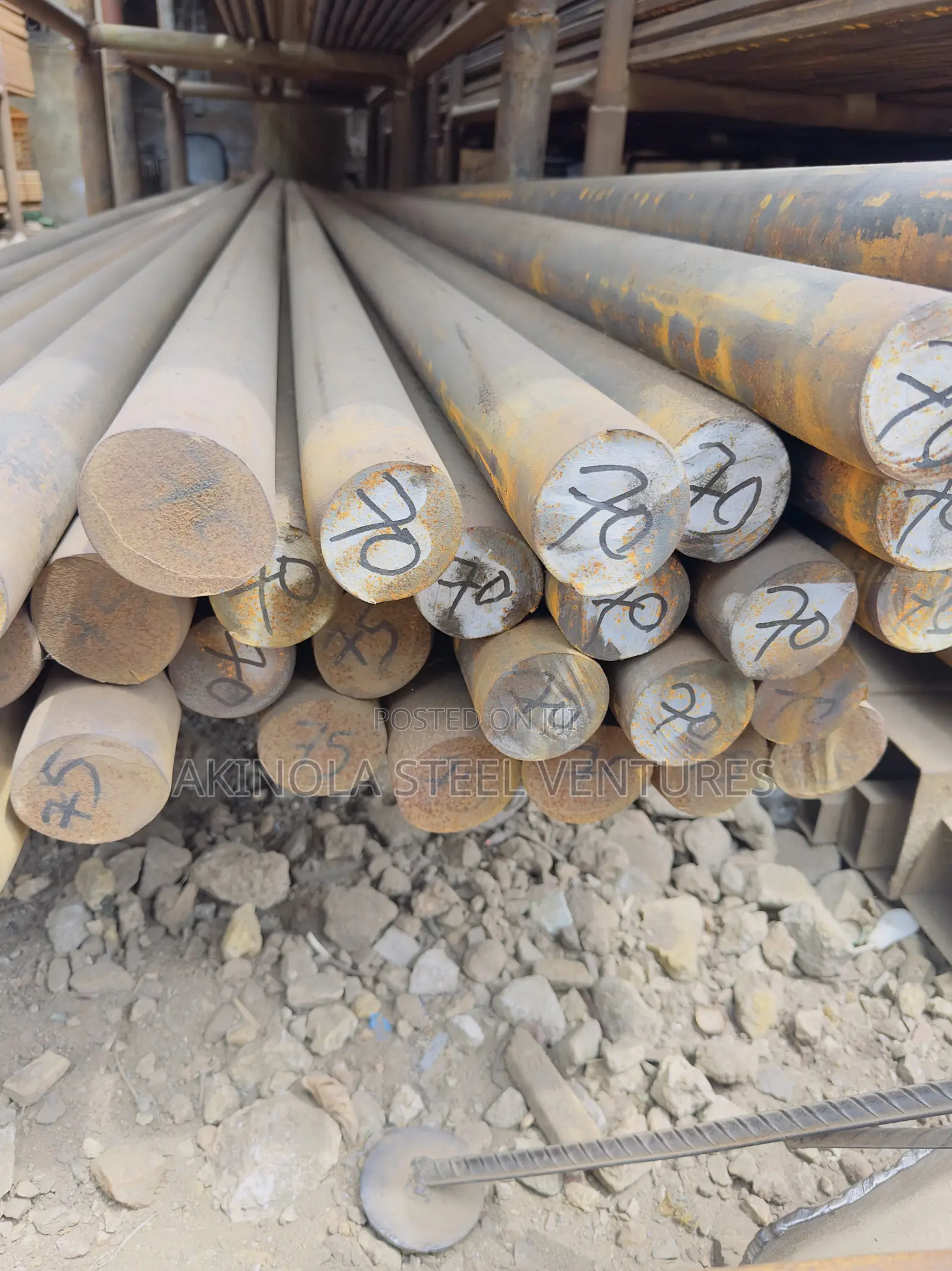70mm Carbon Steel Rod by 6mtrs Long