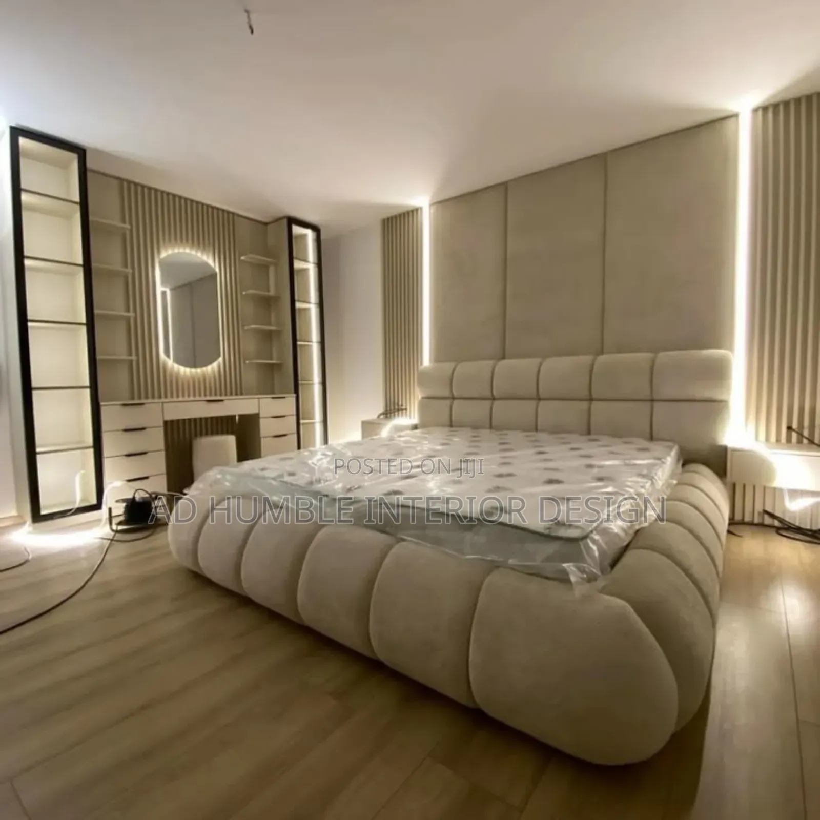 Satisfy Your Room With This Luxurious Bedframe and Wall Console