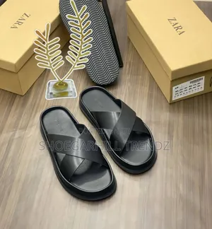 Zara Mens Classy Leather Palm Slippers