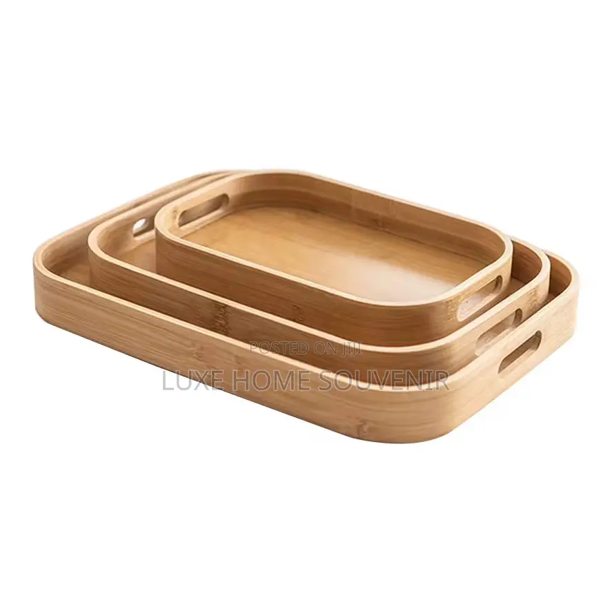 Bamboo Rectangle Food Tray